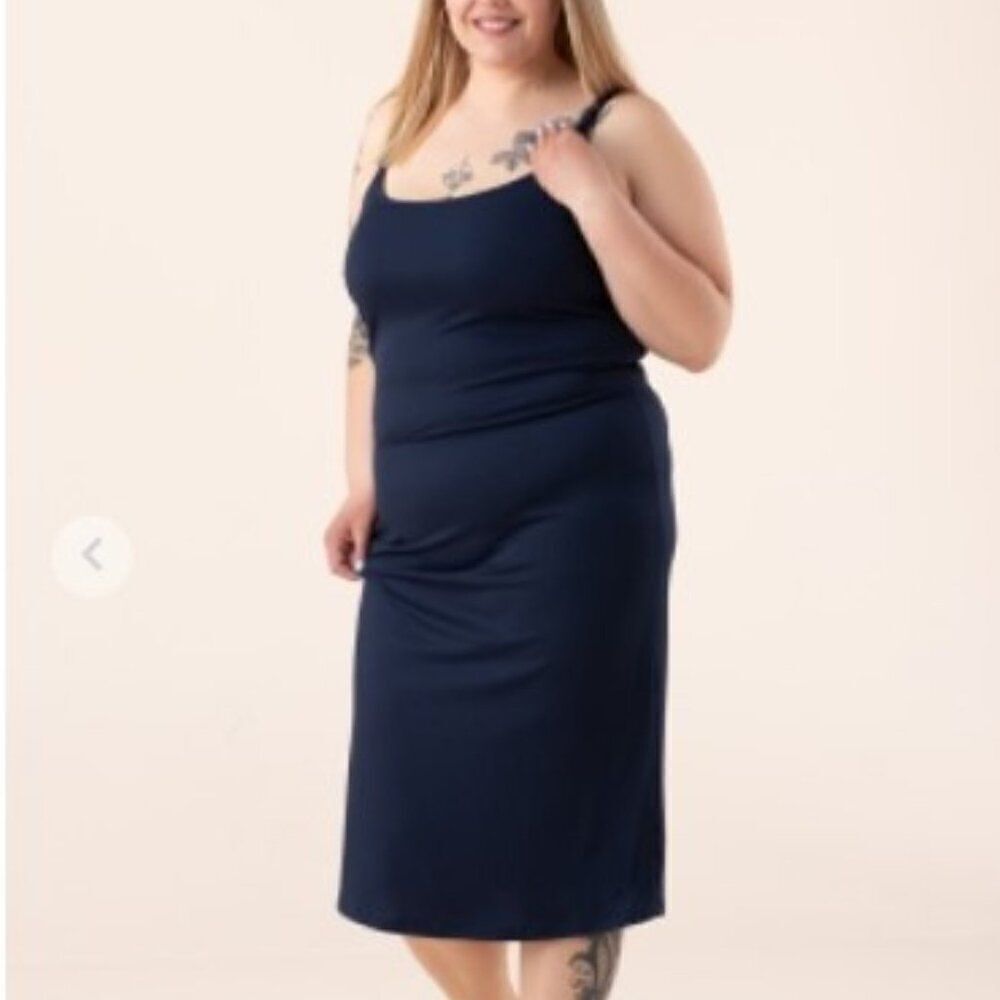 NWT Vero Moda Curve Zendaya Midi Tank Dress size 3X Navy Blue Ribbed Stretch
